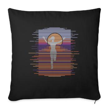 Lines Jump Shoes Fitness - Sofa pillowcase 17,3'' x 17,3'' (45 x 45 cm) - black - Front