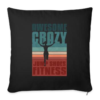 Retro Jump Shoes Fitness - Sofa pillowcase 17,3'' x 17,3'' (45 x 45 cm) - black - Front