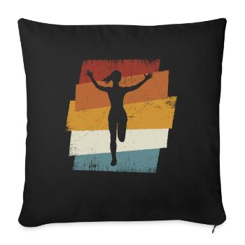 Retro Jump Shoes Fitness - Sofa pillowcase 17,3'' x 17,3'' (45 x 45 cm) - black - Front