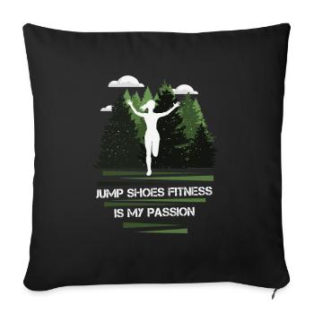 Jump Shoes Fitness Passion - Sofa pillowcase 17,3'' x 17,3'' (45 x 45 cm) - black - Front