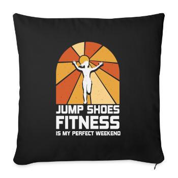 Jump Shoes Fitness est mon week-end parfait - Housse de coussin décorative 45 x 45 cm - noir - Devant