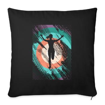 Retro Jump Shoes Fitness - Sofa pillowcase 17,3'' x 17,3'' (45 x 45 cm) - black - Front