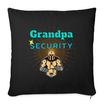 Grand-père Sécurité, Grand-père Grand-père - Housse de coussin décorative 45 x 45 cm - noir - Devant