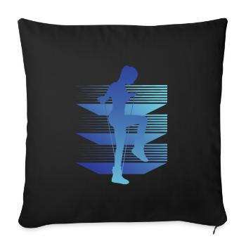 Geometrie Rope Jumping - Sofakissenbezug 45 x 45 cm - Schwarz - Vorne