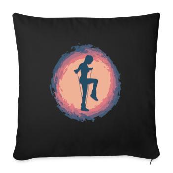Saut à la corde à éclaboussures - Housse de coussin décorative 45 x 45 cm - noir - Devant