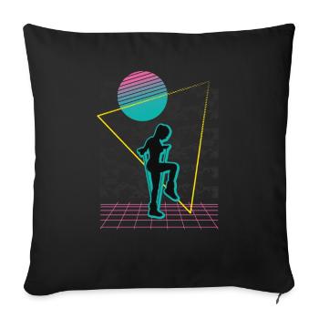 Vaporwave Rope Jumping - Sofakissenbezug 45 x 45 cm - Schwarz - Vorne