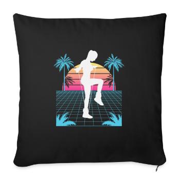 Vaporwave Rope Jumping - Sofa pillowcase 17,3'' x 17,3'' (45 x 45 cm) - black - Front