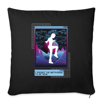 Vaporwave Metaverse Saut à la corde - Housse de coussin décorative 45 x 45 cm - noir - Devant