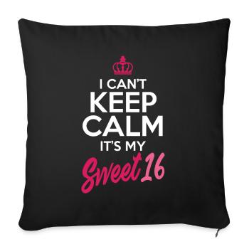 16th Birthday Girl - Sofa pillowcase 17,3'' x 17,3'' (45 x 45 cm) - black - Front