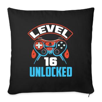 16e anniversaire Jeune joueur de jeu - Housse de coussin décorative 45 x 45 cm - noir - Devant