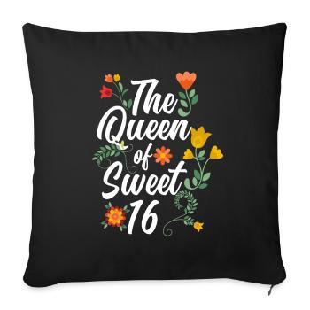 16th Birthday Girl - Sofa pillowcase 17,3'' x 17,3'' (45 x 45 cm) - black - Front