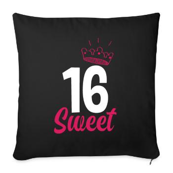 16th Birthday Girl - Sofa pillowcase 17,3'' x 17,3'' (45 x 45 cm) - black - Front