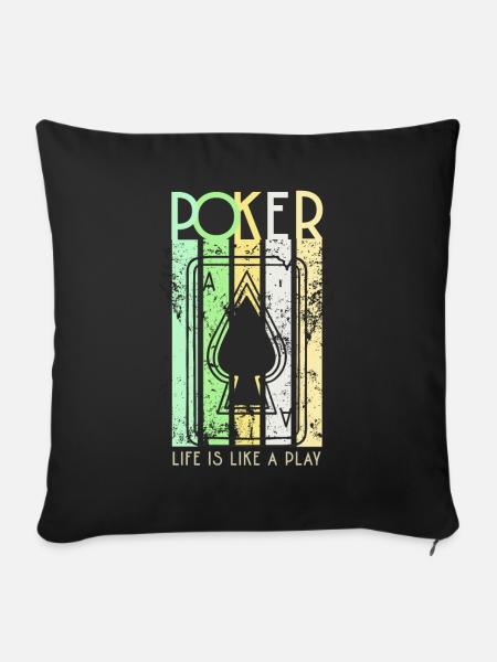 Poker Player Design - Sofakissenbezug 45 x 45 cm - Schwarz