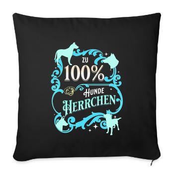 Hunde Herrchen von einem Hund zum Gassi gehen - Sofakissenbezug 45 x 45 cm - Schwarz - Vorne