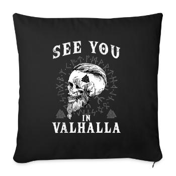 Rendez-vous à Valhalla Viking Warrior - Housse de coussin décorative 45 x 45 cm - noir - Devant