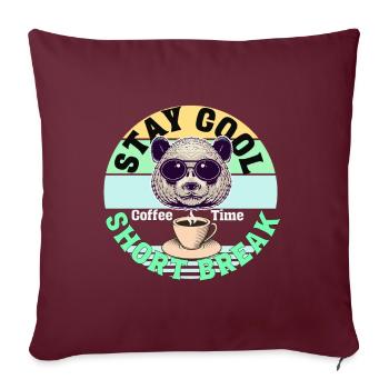 Kaffee Panda Coffee Break Time Kaffee Pause - Sofa pillowcase 17,3'' x 17,3'' (45 x 45 cm) - burgundy - Front