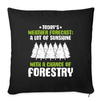 Forester Forestry Forester Forest Worker Forest - Sofa pillowcase 17,3'' x 17,3'' (45 x 45 cm) - black - Front