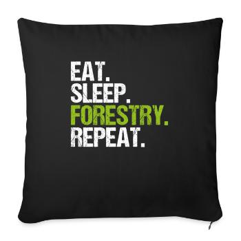 Forester Forestry Forester Forest Worker Forest - Sofa pillowcase 17,3'' x 17,3'' (45 x 45 cm) - black - Front