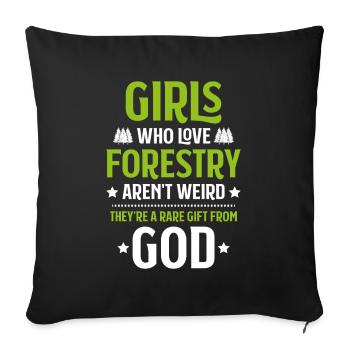 Forester Forestry Forester Forest Worker Forest - Sofa pillowcase 17,3'' x 17,3'' (45 x 45 cm) - black - Front