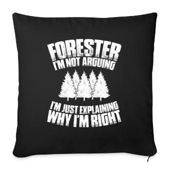 Forester Forestry Forester Forest Worker Forest - Sofa pillowcase 17,3'' x 17,3'' (45 x 45 cm) - black - Front