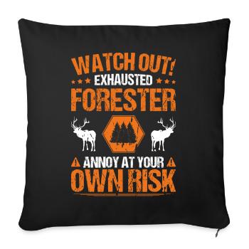 Forester Forestry Forester Forest Worker Forest - Sofa pillowcase 17,3'' x 17,3'' (45 x 45 cm) - black - Front