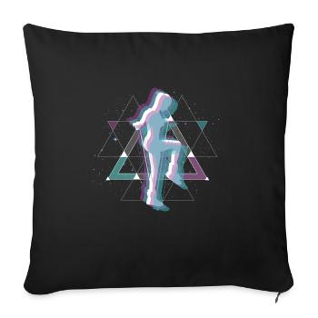 Vaporwave Space Rope Jumping - Sofa pillowcase 17,3'' x 17,3'' (45 x 45 cm) - black - Front