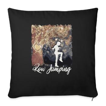 Rope Jumping Rope Jumping Woman - Sofa pillowcase 17,3'' x 17,3'' (45 x 45 cm) - black - Front
