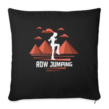 Rope Jumping Rope Jumping Woman - Sofa pillowcase 17,3'' x 17,3'' (45 x 45 cm) - black - Front