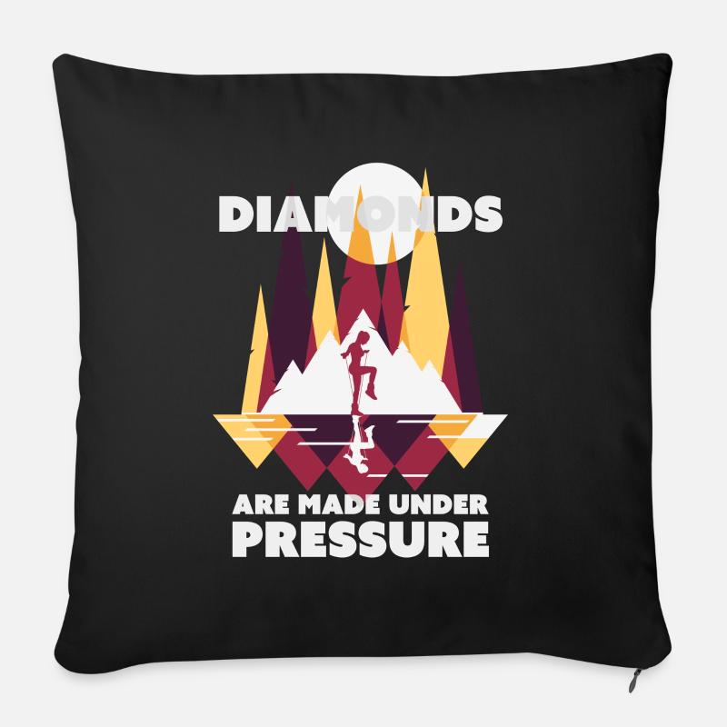 Diamants de saut à la corde - Housse de coussin décorative 45 x 45 cm - noir