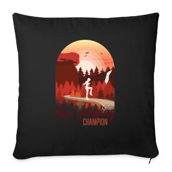 Rope Jumping Champion - Sofa pillowcase 17,3'' x 17,3'' (45 x 45 cm) - black - Front