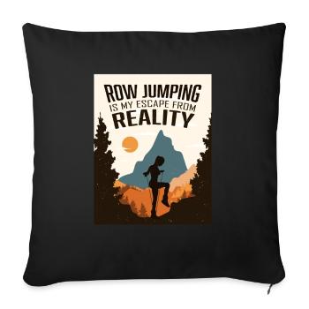 Rope Jumping, Rope Jumping Woman - Sofa pillowcase 17,3'' x 17,3'' (45 x 45 cm) - black - Front