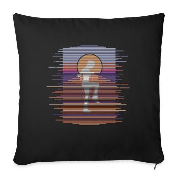 Linien Rope Jumping - Sofakissenbezug 45 x 45 cm - Schwarz - Vorne