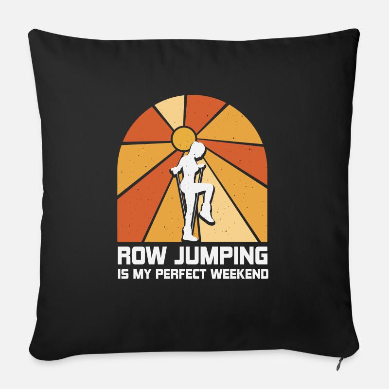 Rope Jumping is my perfect weekend - Sofa pillowcase 17,3'' x 17,3'' (45 x 45 cm) - black