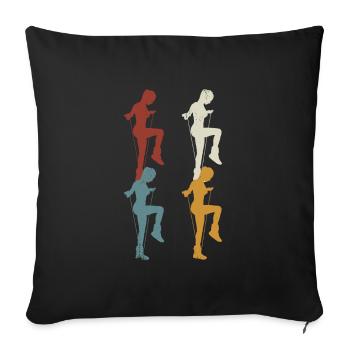 Retro Rope Jumping - Sofa pillowcase 17,3'' x 17,3'' (45 x 45 cm) - black - Front