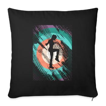Retro Rope Jumping - Sofakissenbezug 45 x 45 cm - Schwarz - Vorne