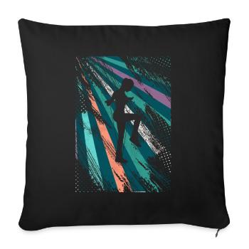 Retro Rope Jumping - Sofa pillowcase 17,3'' x 17,3'' (45 x 45 cm) - black - Front