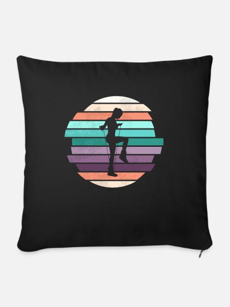 Retro Rope Jumping - Sofakissenbezug 45 x 45 cm - Schwarz