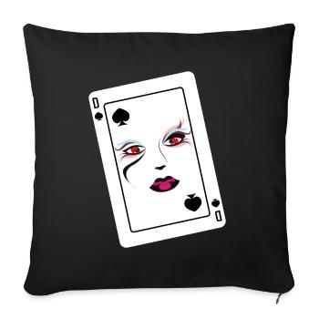 Poker Pik Dame Player Design - Sofa pillowcase 17,3'' x 17,3'' (45 x 45 cm) - black - Front