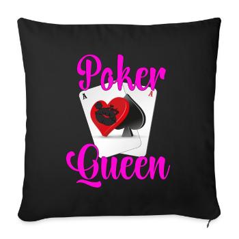 Poker Queen Player Spielerin Design - Housse de coussin décorative 45 x 45 cm - noir - Devant