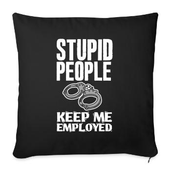 Gardien de prison Agent correctionnel - Housse de coussin décorative 45 x 45 cm - noir - Devant