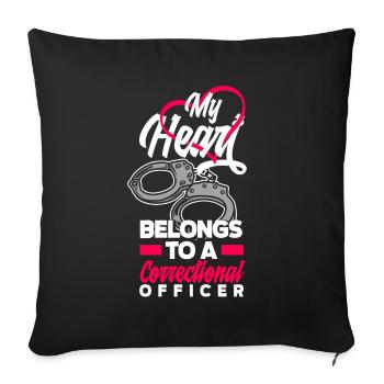 Gardiens de prison Agents pénitentiaires - Housse de coussin décorative 45 x 45 cm - noir - Devant