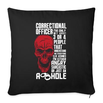 Gardien de prison Agent correctionnel - Housse de coussin décorative 45 x 45 cm - noir - Devant