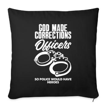Gardien de prison Agent correctionnel - Housse de coussin décorative 45 x 45 cm - noir - Devant
