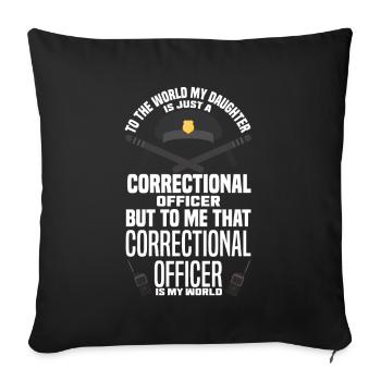 Gardien de prison Agent correctionnel - Housse de coussin décorative 45 x 45 cm - noir - Devant