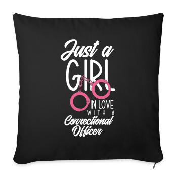 Gardien de prison Agent correctionnel - Housse de coussin décorative 45 x 45 cm - noir - Devant