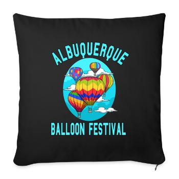Albuquerque Ballon New Mexico Party Heißluftballon - Sofakissenbezug 45 x 45 cm - Schwarz - Vorne