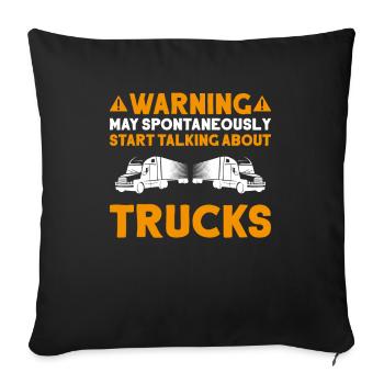 Chauffeur de camion Chauffeur de camion Chauffeur professionnel Camionneur - Housse de coussin décorative 45 x 45 cm - noir - Devant