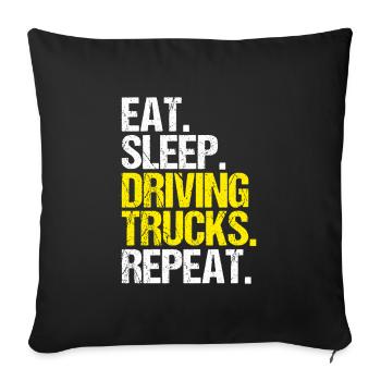 Chauffeur de camion Chauffeur de camion Chauffeur professionnel Camionneur - Housse de coussin décorative 45 x 45 cm - noir - Devant