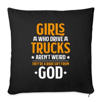 Truck Driver Truck Driver Professional Driver Trucker - Sofa pillowcase 17,3'' x 17,3'' (45 x 45 cm) - black - Front