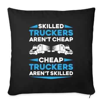 Truck driver Truck driver Professional driver Trucker - Sofa pillowcase 17,3'' x 17,3'' (45 x 45 cm) - black - Front